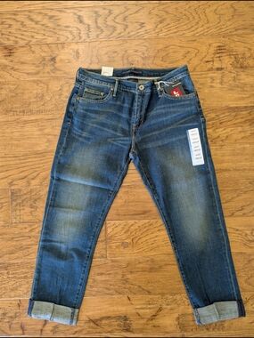 Woman's Levi's NWT Boyfriend Mid-Rise Jeans Tarnishd Wash Floral Lining Size 6